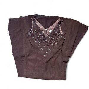 Y2K Beaded Floor Length Gown Sz M Fairycore Twilight Bella Swan Vibes Glam